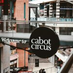 black and white round signage