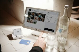 Point-of-sale system ready to take an order.