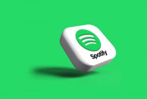a white and green spotify logo on a green background
