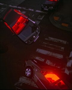 a car that is sitting in the street