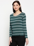 inocenCia Striped Round Neck T-Shirt for Women