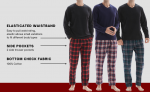 SaneShoppe Mens Breathable Cotton Pyjama Set Loungewear