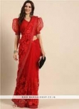 Red party wear saree