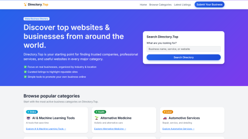 Discover Trusted Businesses at Directory.Top