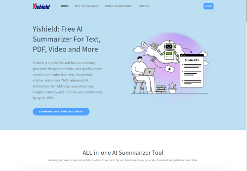 Yishield: AI Summarizer for PDFs, Videos & More
