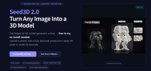 Transform Images into Stunning 3D Models with Seed3D 2.0
