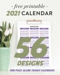 2021 calendar printable free