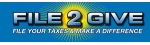 File your taxes online with File-2-Give. 100% of p